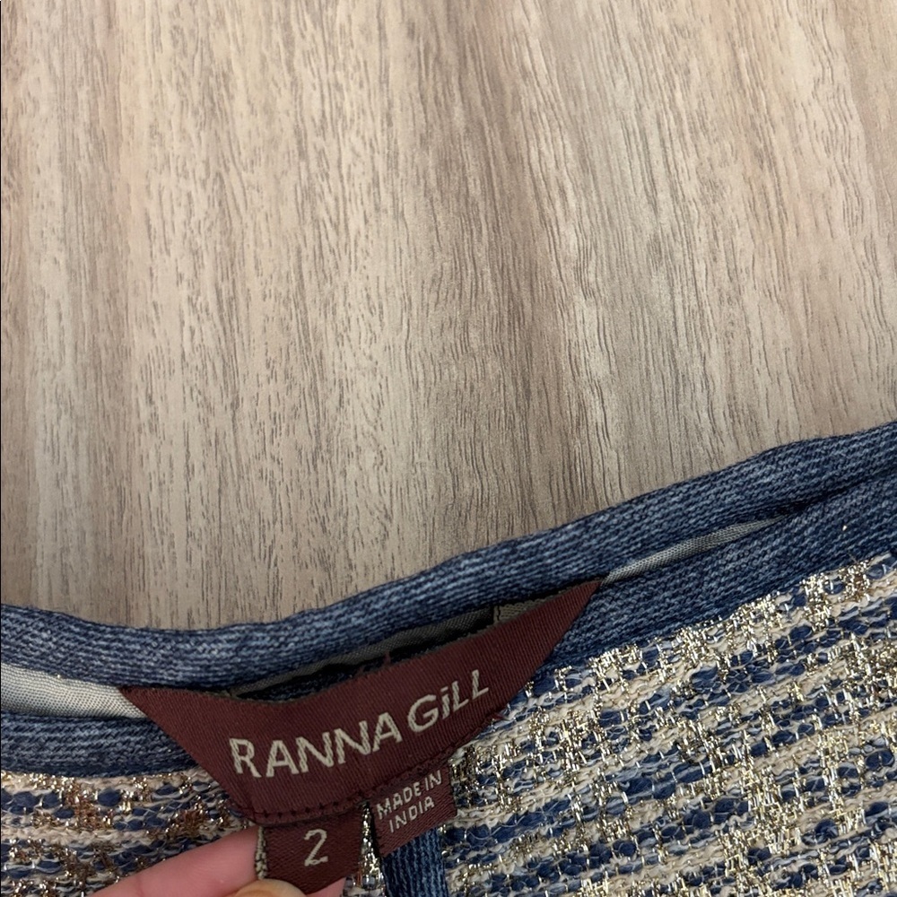 Anthropologie Ranna Gill Eclat Pencil Skirt Metallic Women’s Size 2 - Picture 5 of 11